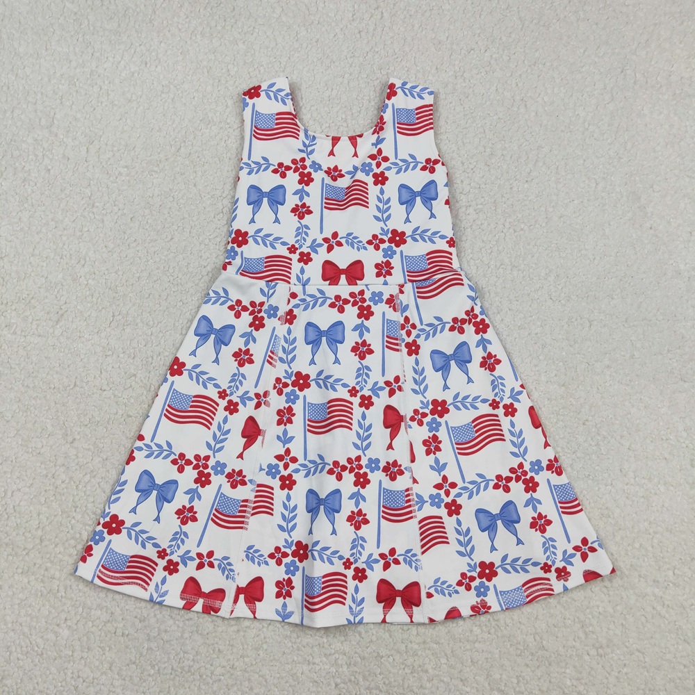 Baby Clothing Wholesale - Wholesale Baby Girl Active Flags Bows