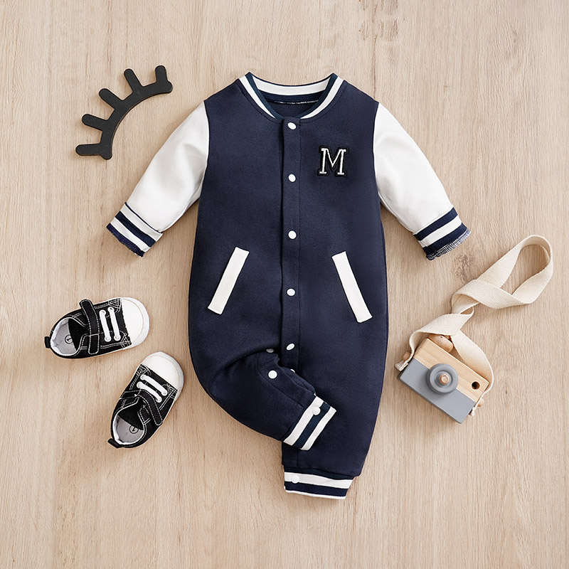 Baby Clothing Wholesale - Jumpsuit Newborn Baby Baseball uniform Spring