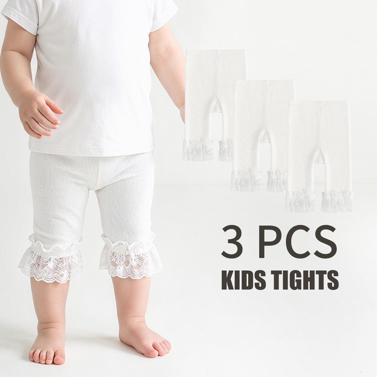 3 PCS White kids tights Toddle - Toddler Legging Set บทวิจารณ์และราคา