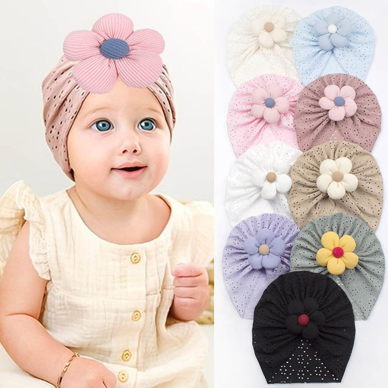 3D Flower Baby Turban Cap Summ - Baby Hat Beanie บทวิจารณ์และราคา