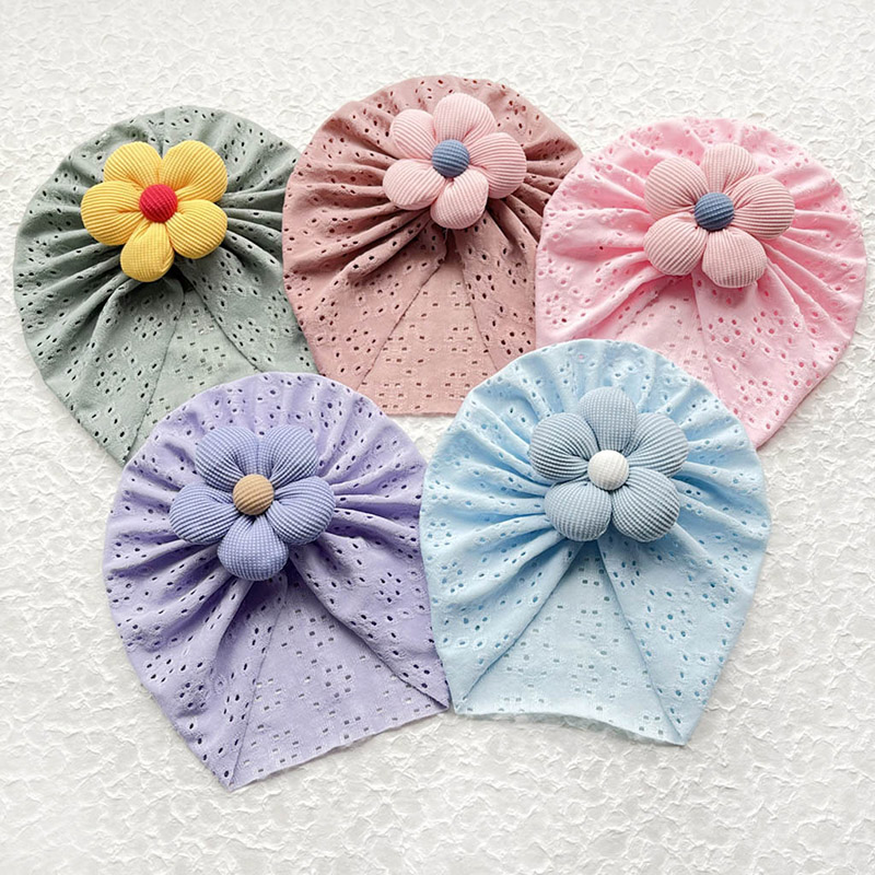 3D Flower Baby Turban Cap Summ - Baby Hat Beanie บทวิจารณ์และราคา
