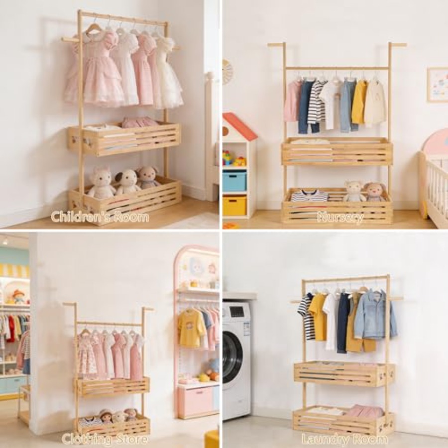 Extra Large Clothing Rack for  - Baby Clothing Hanging Rack บทวิจารณ์และราคา