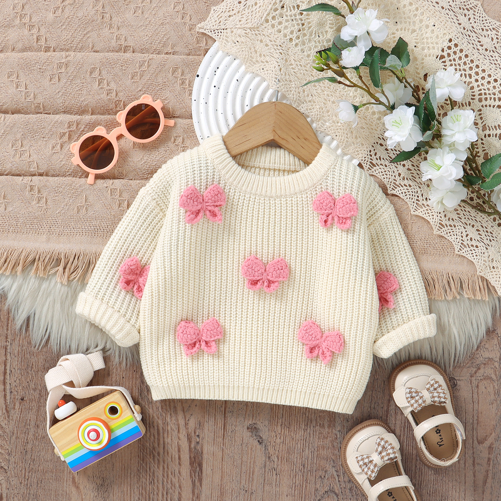 Fashion Bowknot Knitted Baby G - Baby Clothing Jumper บทวิจารณ์และราคา