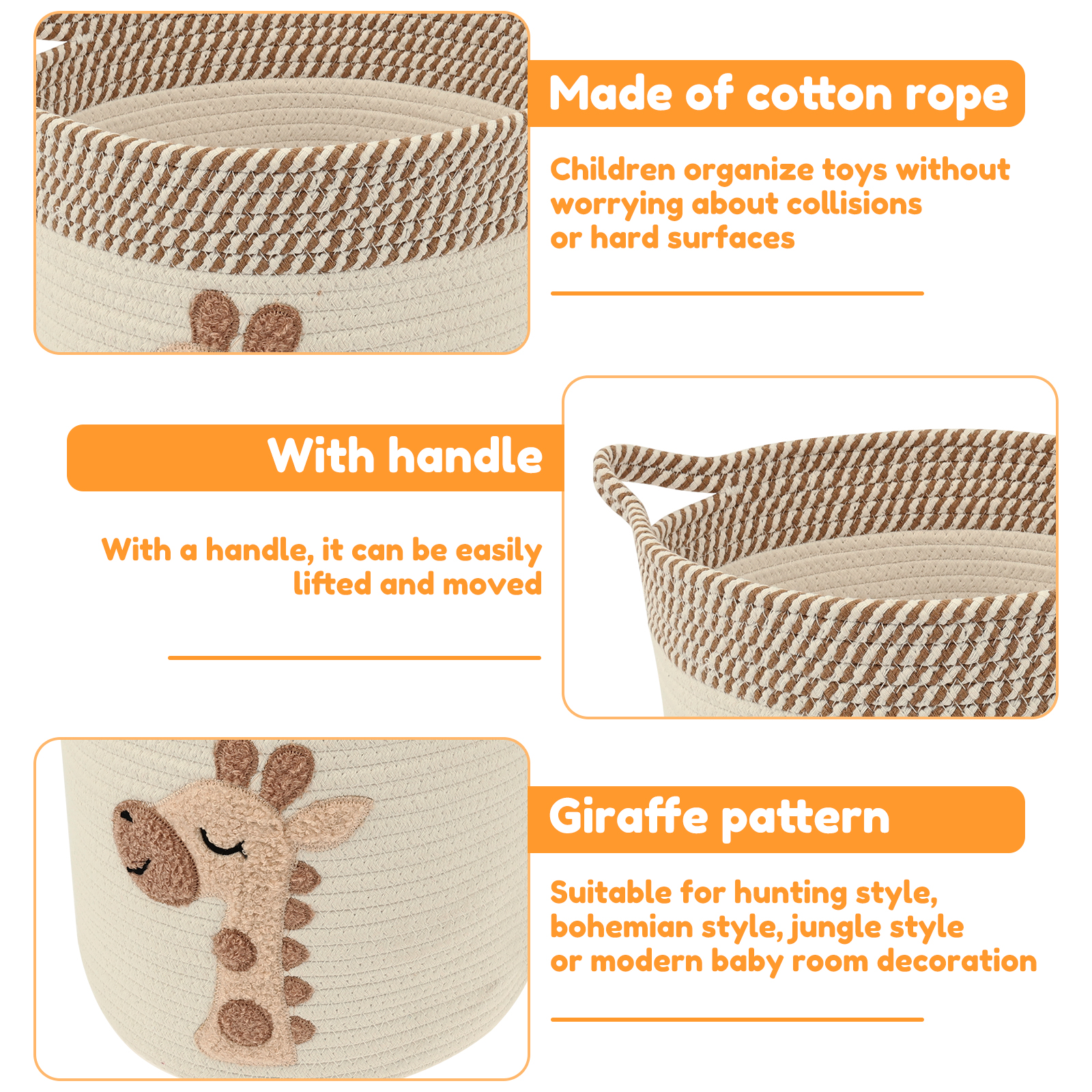 Cotton Rope Storage Basket Lar - Baby Clothing Basket บทวิจารณ์และราคา