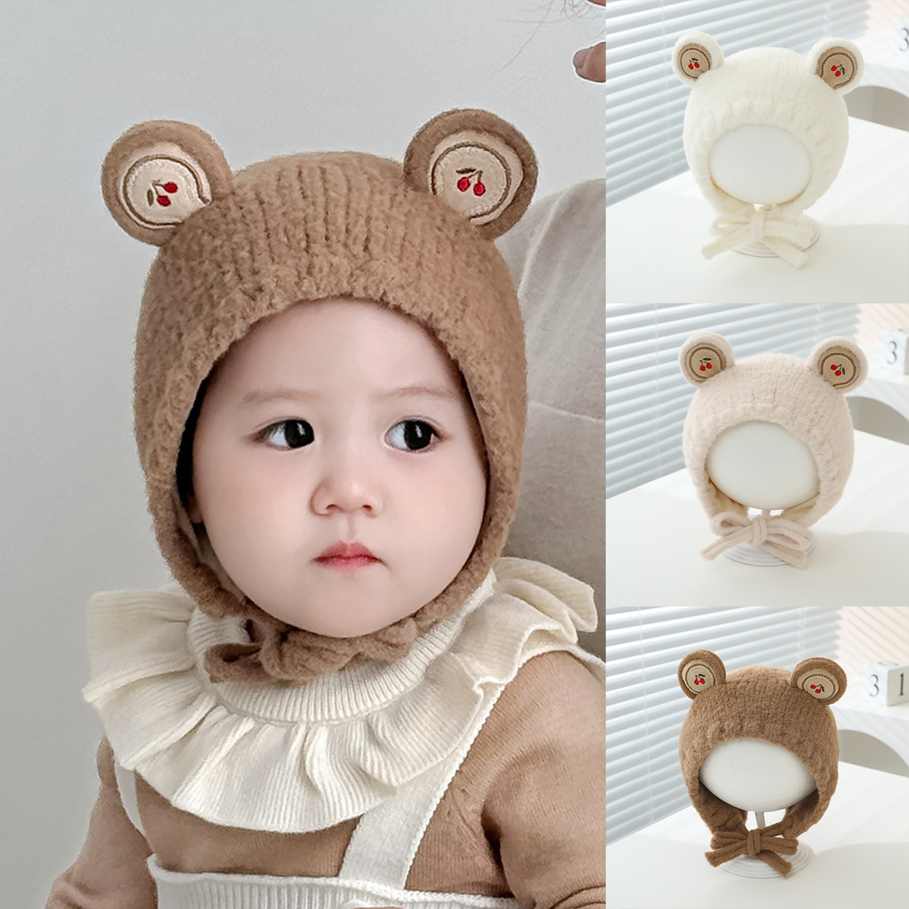 Autumn Winter Baby Knitted Hat - Baby Hat Beanie บทวิจารณ์และราคา