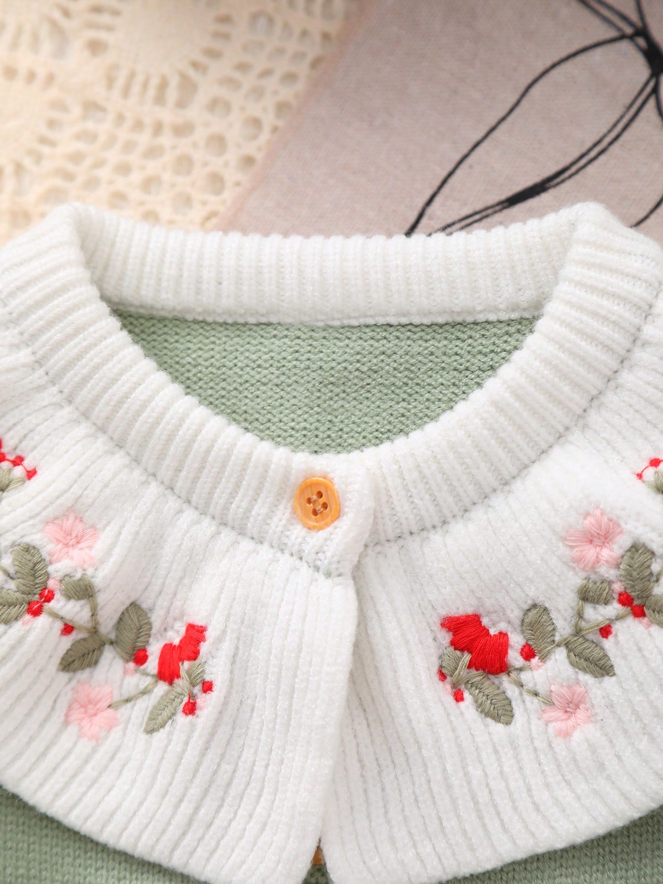 Baby Girl Knitted Embroidered  - Baby Clothing Stores บทวิจารณ์และราคา