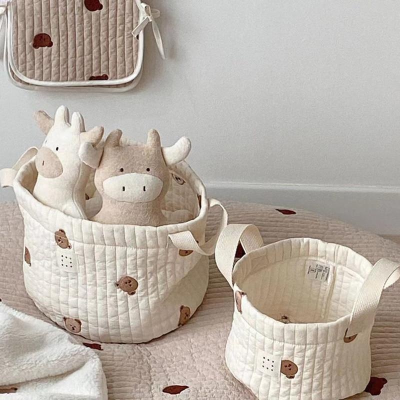 Cute Bear Embroidery Diaper Ba - Baby Clothing Basket บทวิจารณ์และราคา