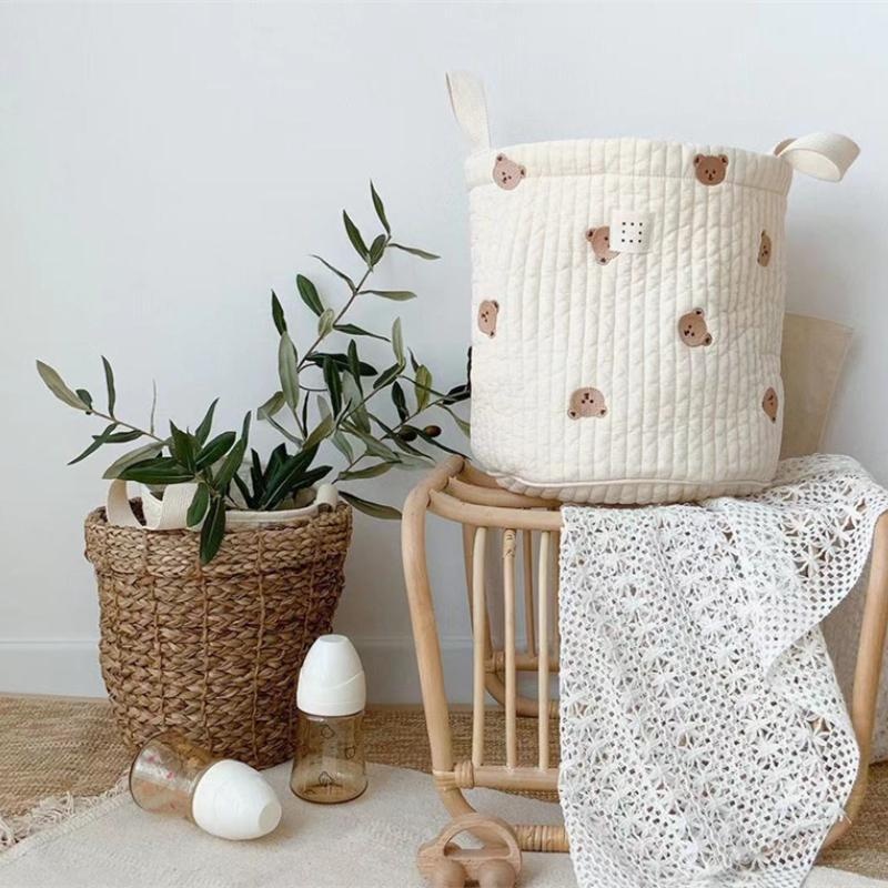 Cute Bear Embroidery Diaper Ba - Baby Clothing Basket บทวิจารณ์และราคา