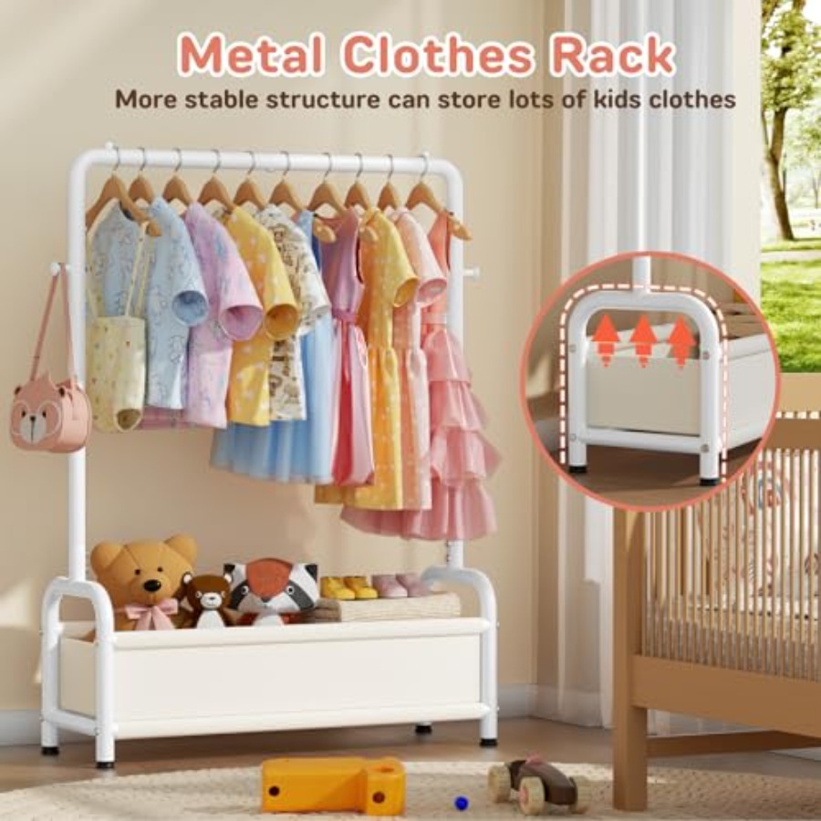 Clothing Rack with Storage She - Baby Clothing Hanging Rack บทวิจารณ์และราคา