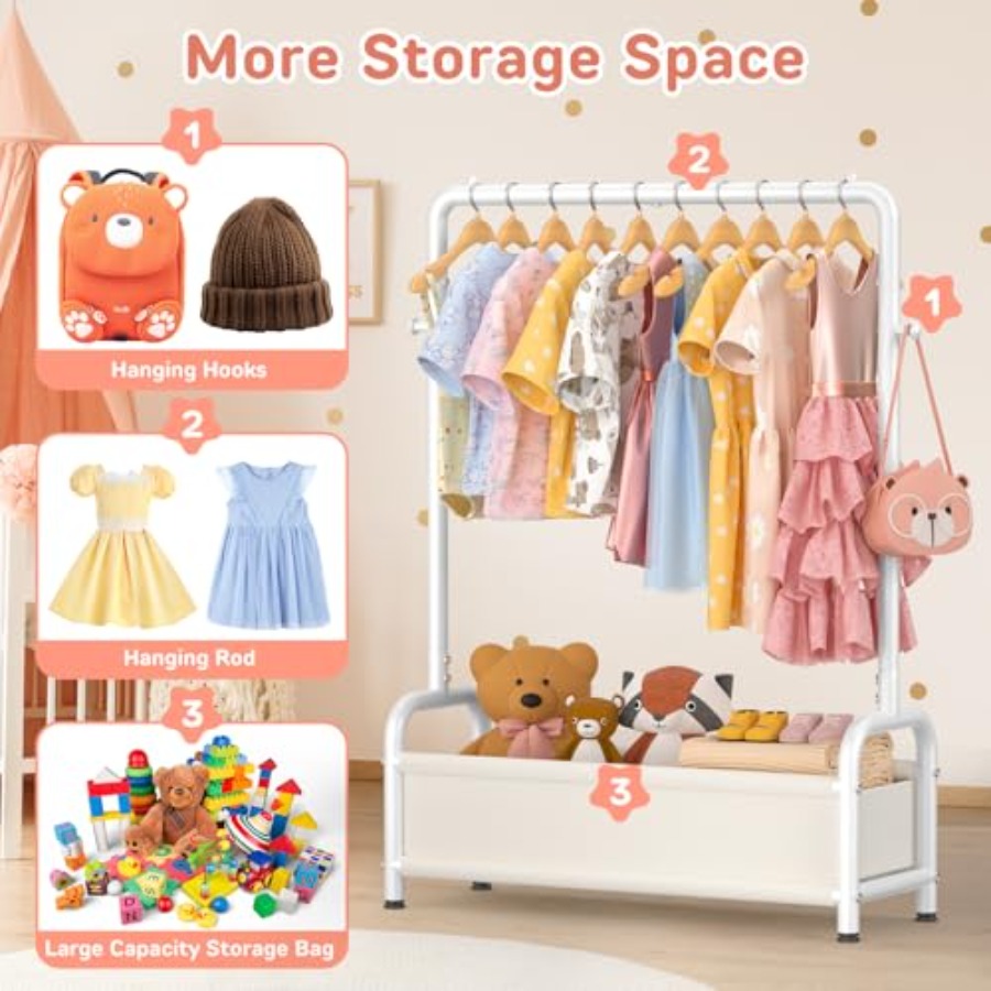 Clothing Rack with Storage She - Baby Clothing Hanging Rack บทวิจารณ์และราคา
