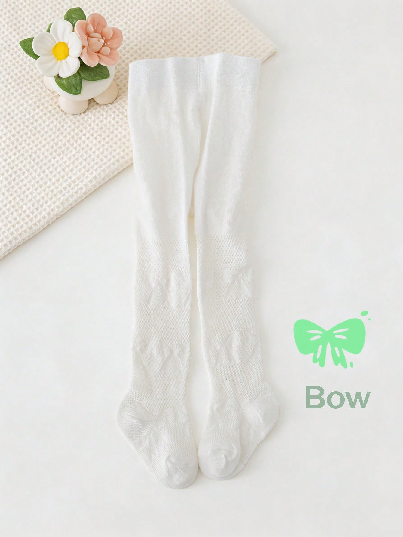 3/1 Pcs Girls White Bow Print  - Toddler Legging Set บทวิจารณ์และราคา