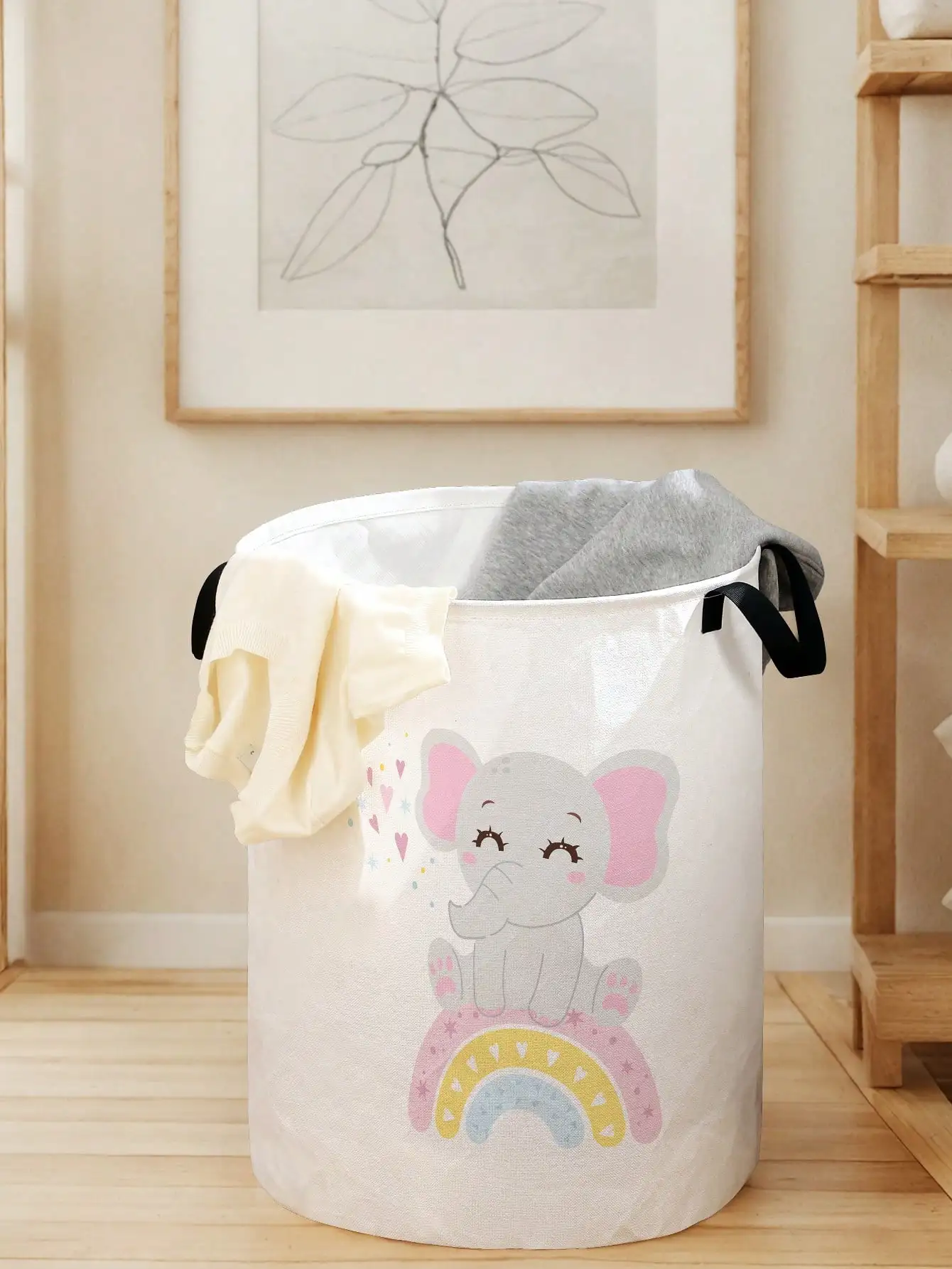 1pc Cute Elephant Pattern Fold - Baby Clothing Basket บทวิจารณ์และราคา