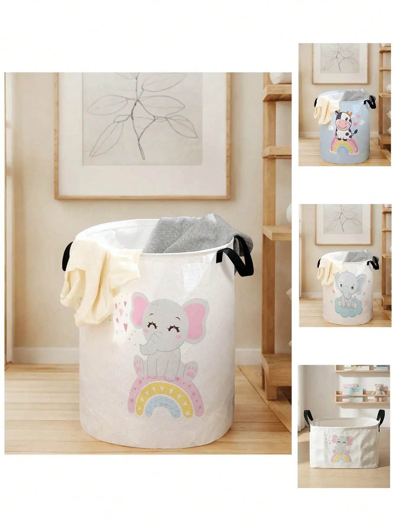 1pc Cute Elephant Pattern Fold - Baby Clothing Basket บทวิจารณ์และราคา