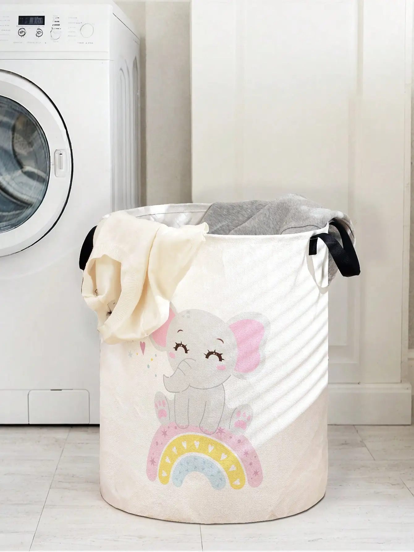 1pc Cute Elephant Pattern Fold - Baby Clothing Basket บทวิจารณ์และราคา
