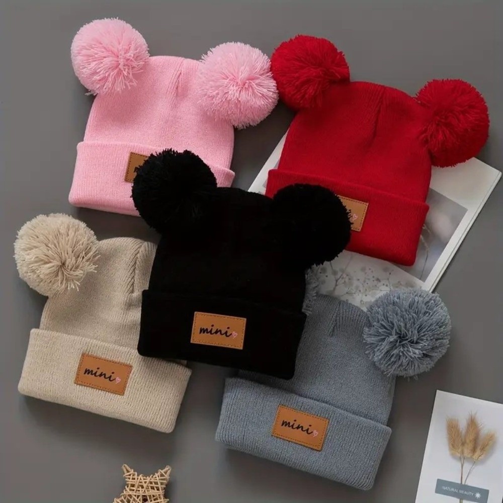 Double Ball 0-3 Years Old Infa - Baby Hat Beanie บทวิจารณ์และราคา