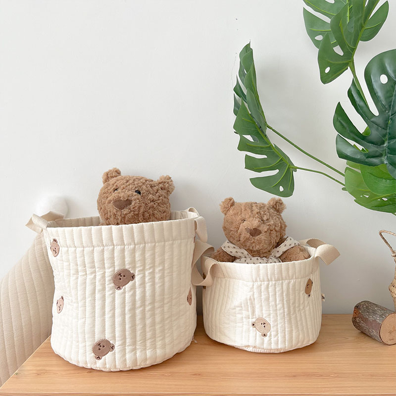 Beige Cotton Embroidery Baby D - Baby Clothing Basket บทวิจารณ์และราคา