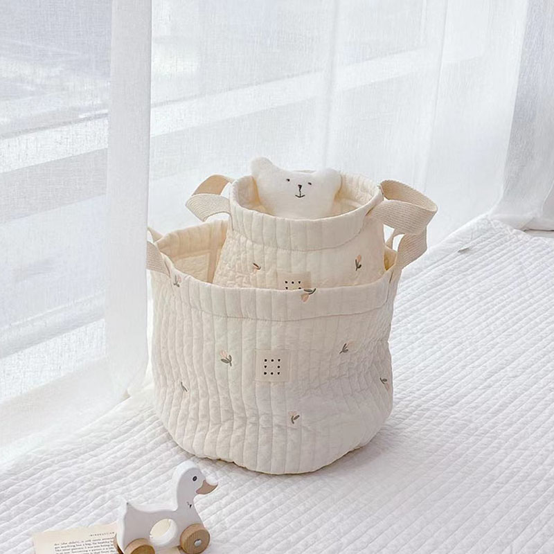 Beige Cotton Embroidery Baby D - Baby Clothing Basket บทวิจารณ์และราคา