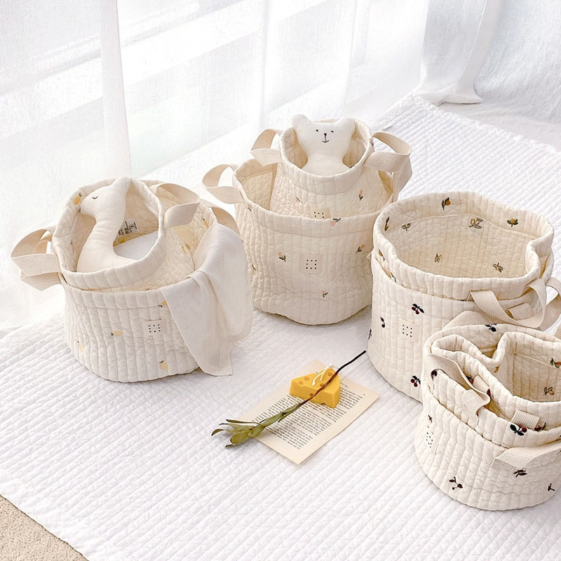 Beige Cotton Embroidery Baby D - Baby Clothing Basket บทวิจารณ์และราคา