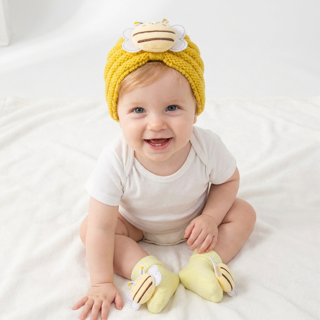 2Pcs/Set Baby Knitted Turban H - Baby Hat Beanie บทวิจารณ์และราคา