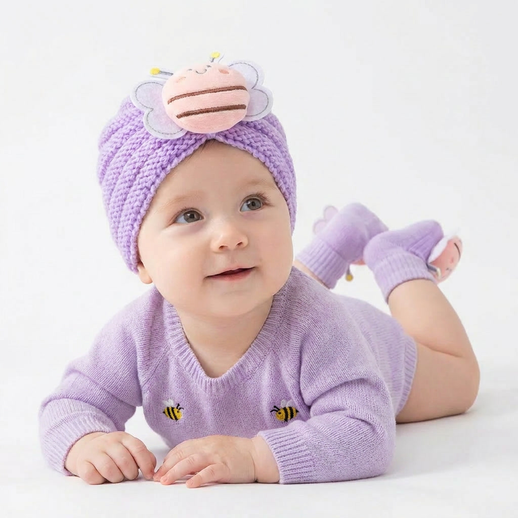 2Pcs/Set Baby Knitted Turban H - Baby Hat Beanie บทวิจารณ์และราคา